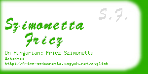 szimonetta fricz business card